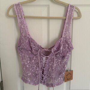 Purple Butterfly Lace Tank